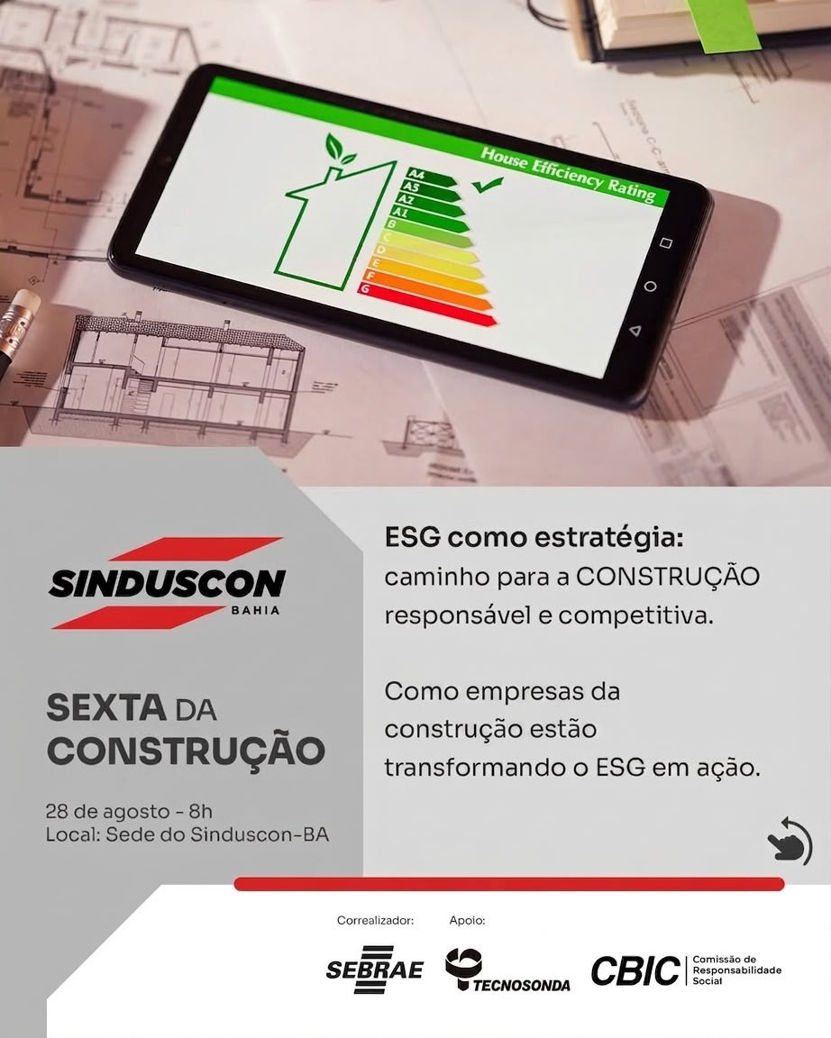 28/08 – ESG como estratégia: caminho para a CONSTRUÇÃO responsável e competitiva.