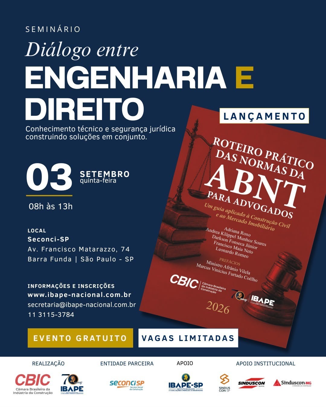 SEMINÁRIO CBIC E IBAPE | DIÁLOGO ENTRE ENGENHARIA E DIREITO